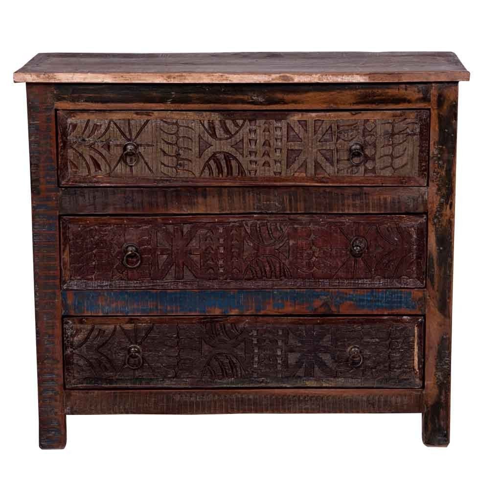 Maadze Reclaimed wood Dresser with Carved Panels "Earth" - Maadze