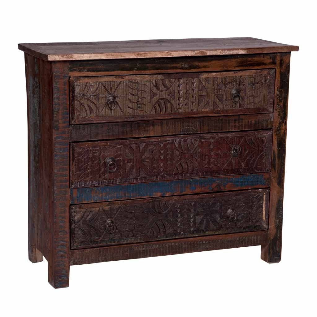 Maadze Reclaimed wood Dresser with Carved Panels "Earth" - Maadze