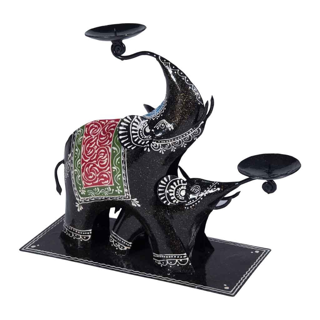 Mosaic Elephant Candle Stand - Maadze