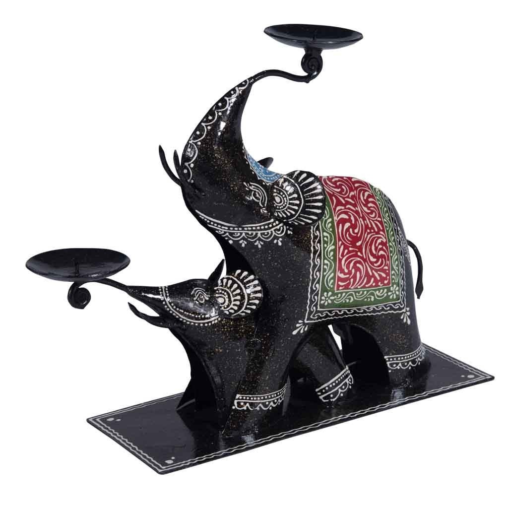 Mosaic Elephant Candle Stand - Maadze