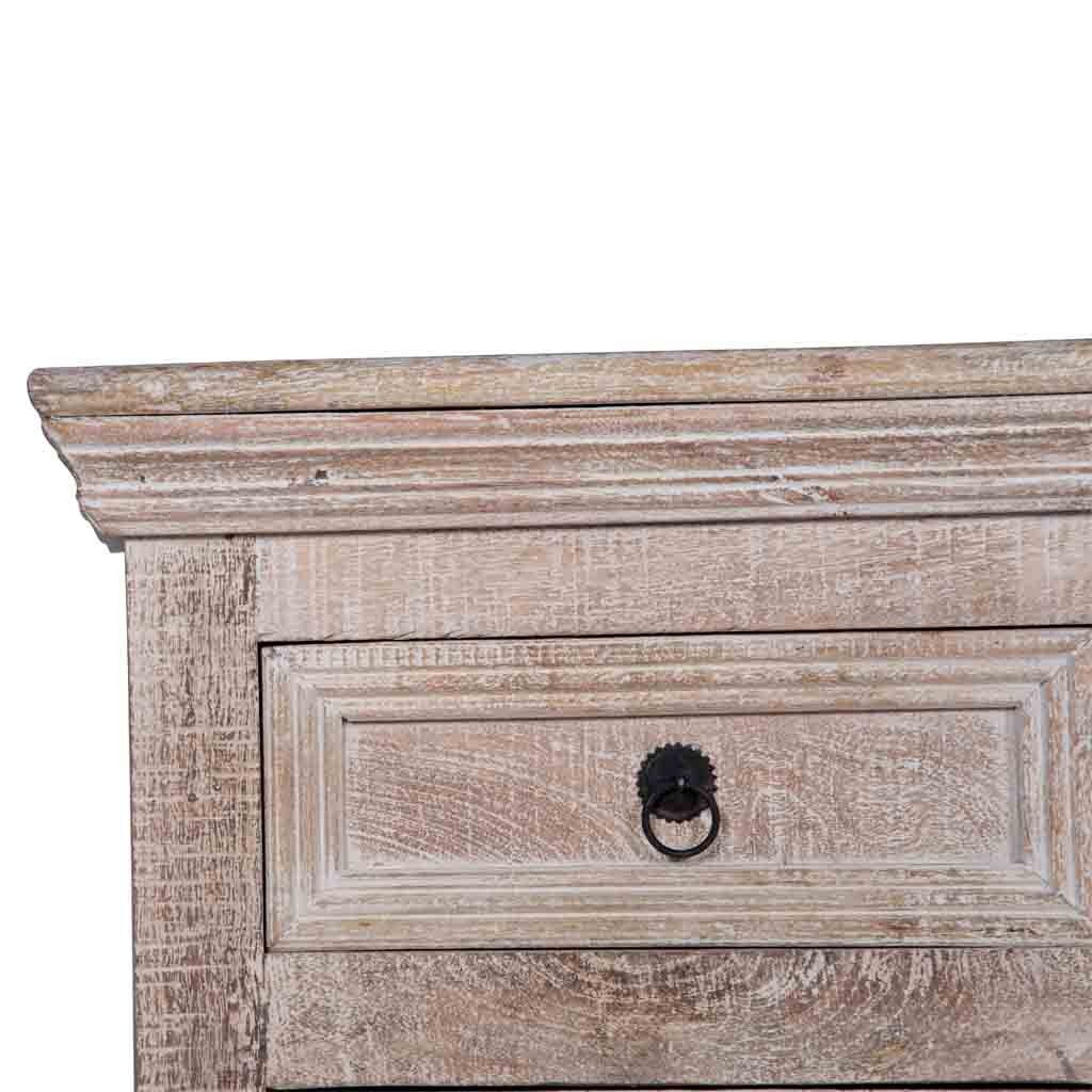 Close look of the Maadze White Sideboard Drawer