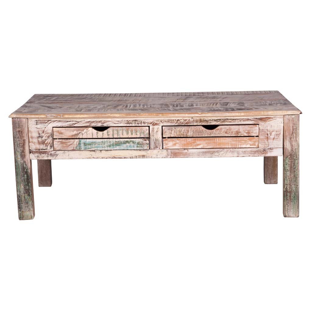 Whitewashed Coffee Table with Drawers | Maadze 