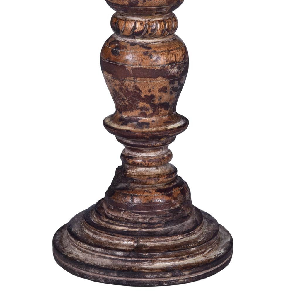 Maadze Vintage Carved Wooden Candle Holder - Maadze