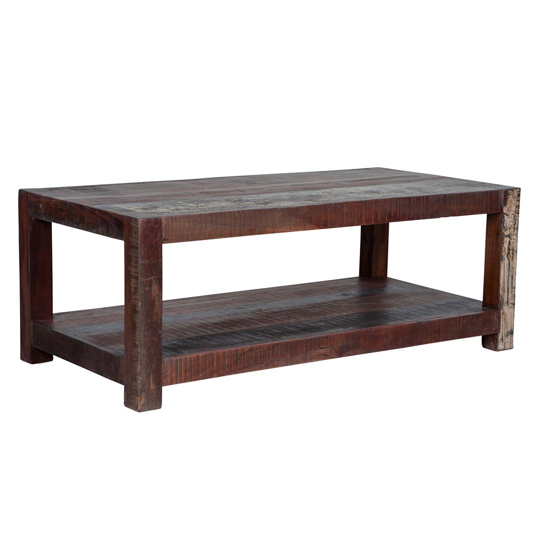 Maadze Shelves Rustic Coffee Table