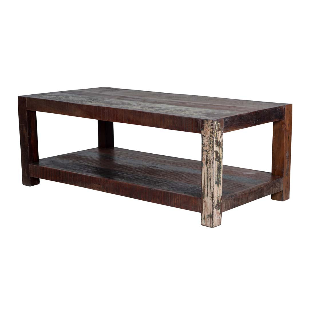 Maadze Shelves Rustic Coffee Table