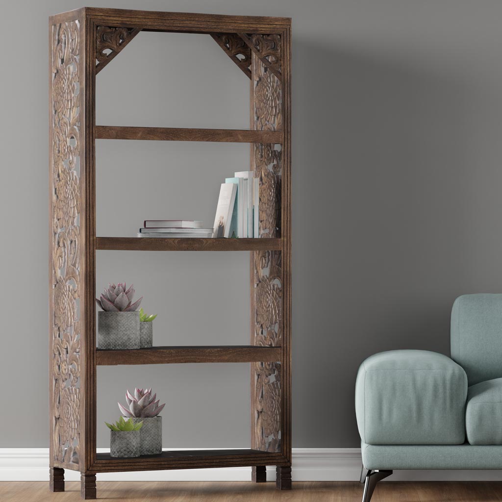 MAADZE DUSK SMOKE GRAY BOOKCASE