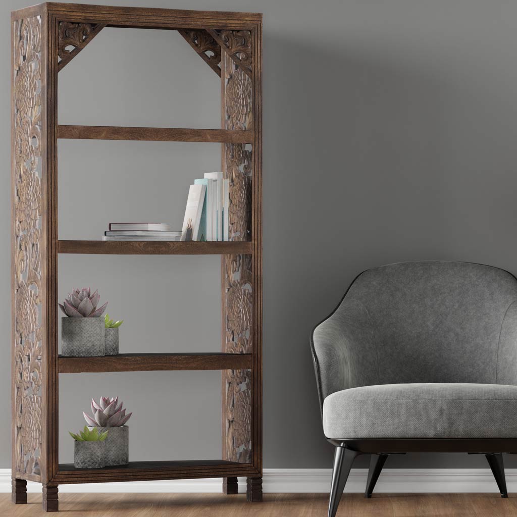 MAADZE DUSK SMOKE GRAY BOOKCASE