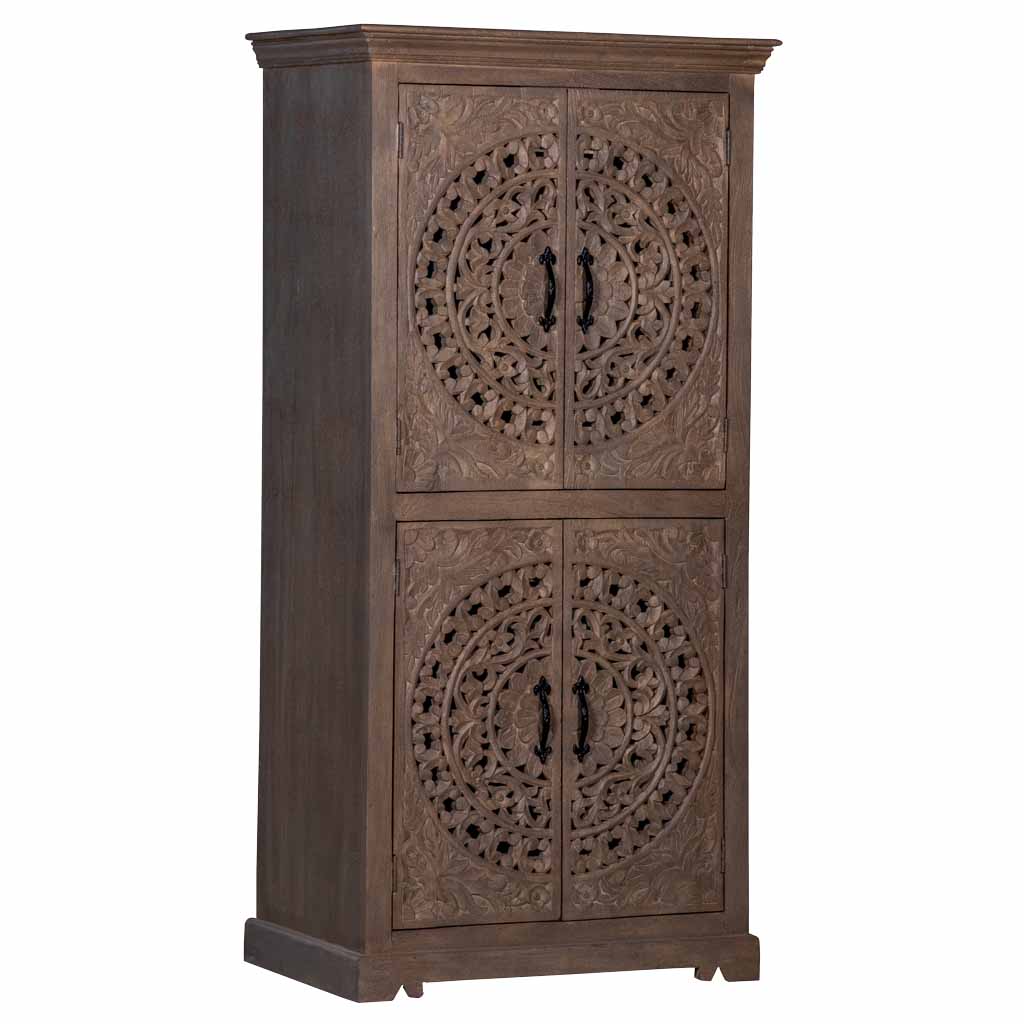 Rhapsody Carved Smoky Armoire