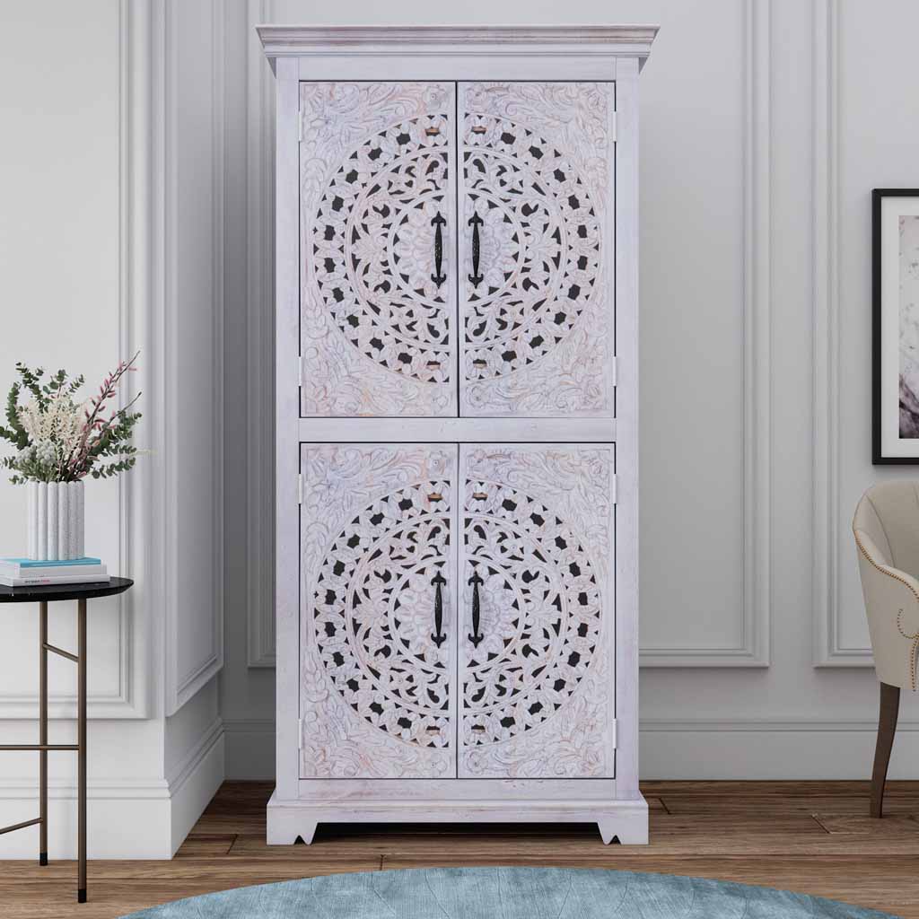 carved wooden wardrobe