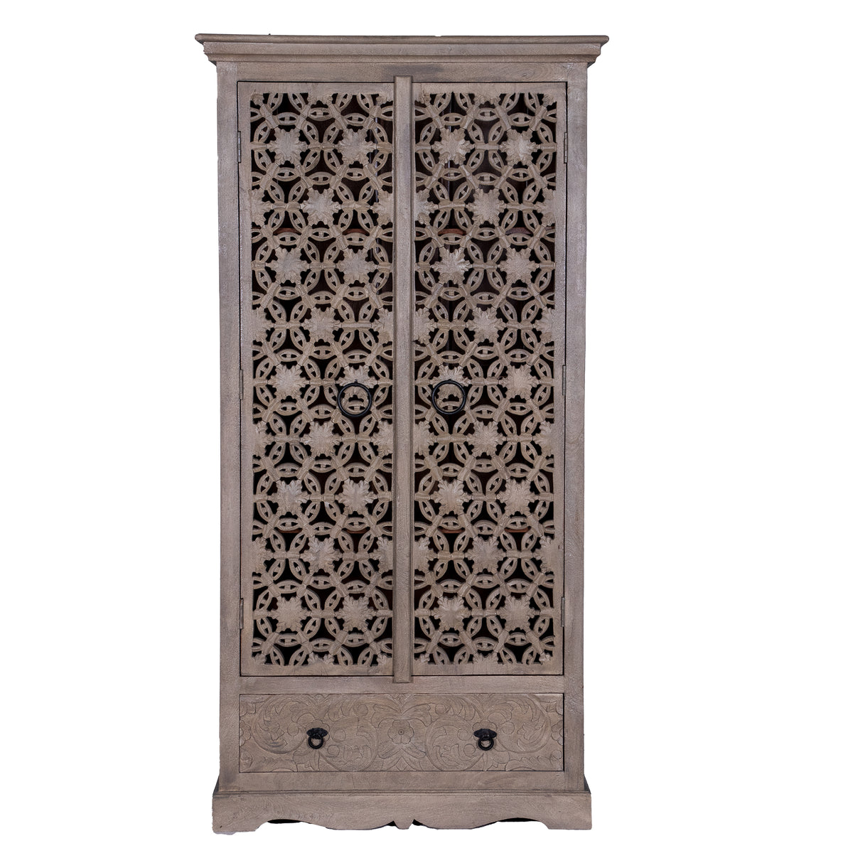 armoire in distressed white
