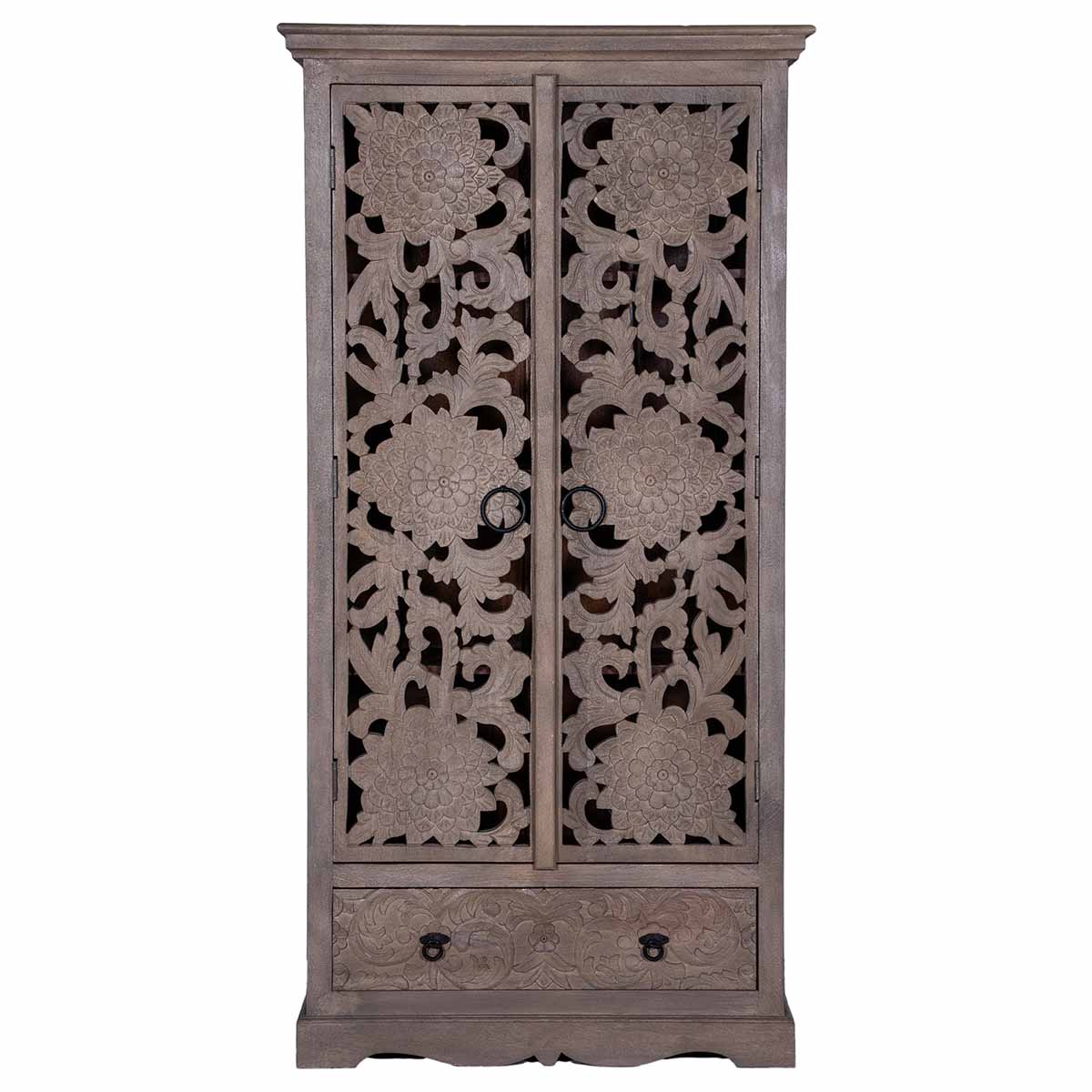 MAADZE EMERALD MINT CARVED WARDROBE