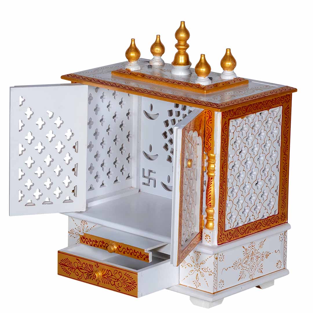 Pious Prism wooden Mandir with Doors