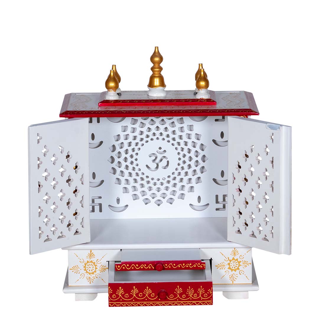 Pious Prism wooden Mandir with Doors