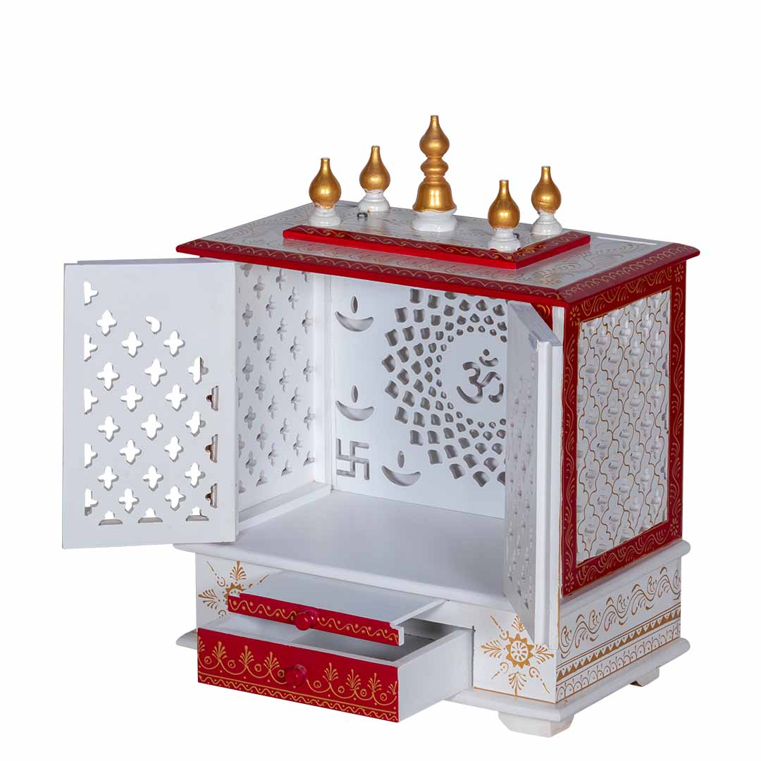 Pious Prism wooden Mandir with Doors