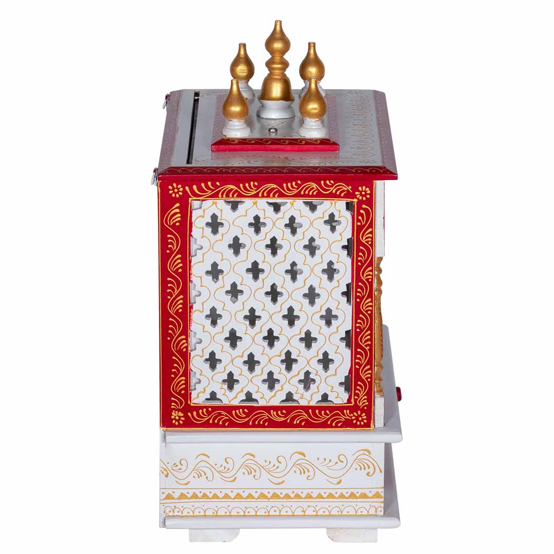 Pious Prism wooden Mandir with Doors