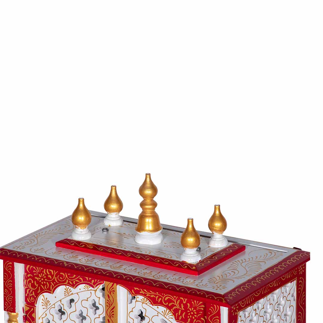 Pious Prism wooden Mandir with Doors